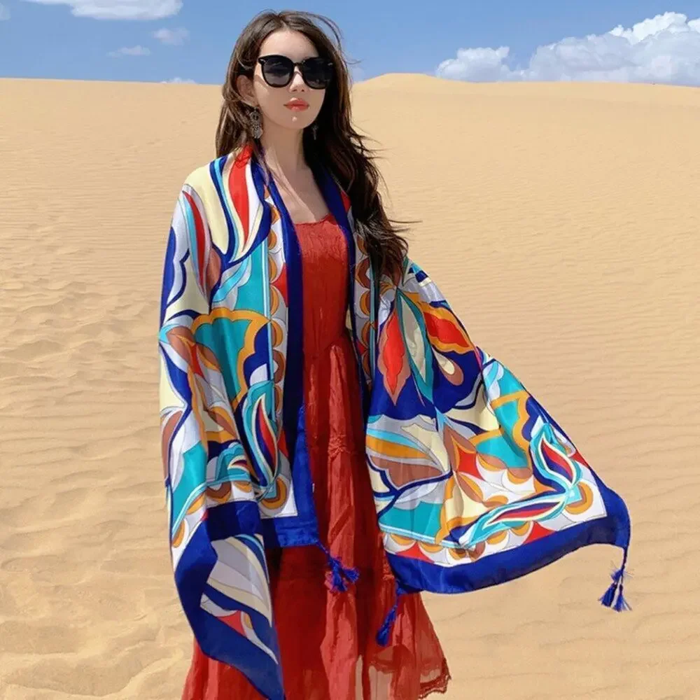 2/$30 NEW Beach Coverup Body Wrap Large Blanket Head Scarf Abstract Printed